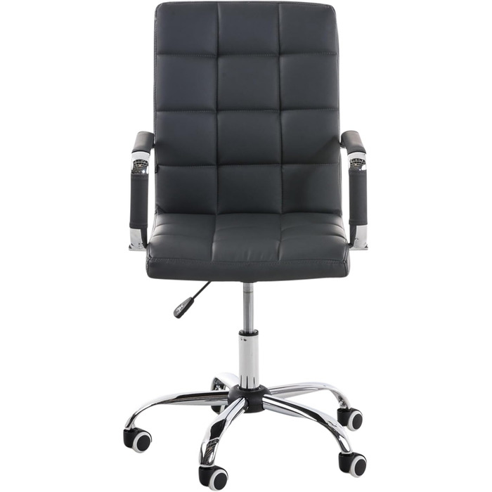 Офісний стілець CLP Deli V2 з штучної шкіри, сірий | Регульована висота сидіння, м'яке сидіння