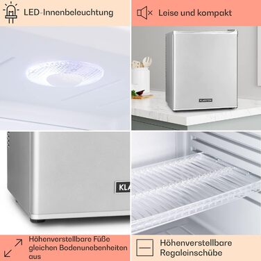 Klarstein Mini Холодильник для кімнати 30л, для напоїв та косметики, міні-бару, компактний та тихий, з регульованими полицями, Skincare Холодильник 5-15°C