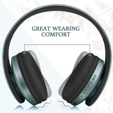 Bluetooth навушники TUINYO Over Ear з мікрофоном, HiFi стерео, складні, бездротові