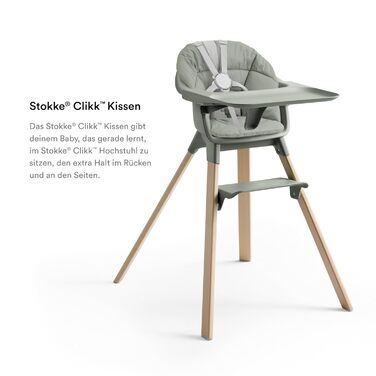 Стілець для годування Stokke Clikk Glacier Green з підносом і ременем безпеки, легкий, ергономічний, для дітей 6-36 місяців, до 15 кг