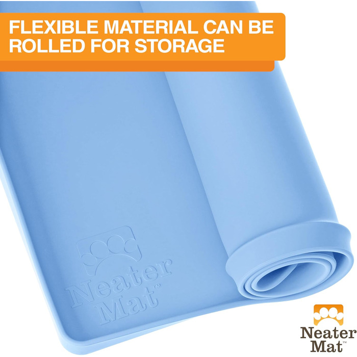 Підкладка під миску для собак та котів Neater Pet Brands, силіконова, водонепроникна, 48,3 x 30,5 см, світло-блакитна