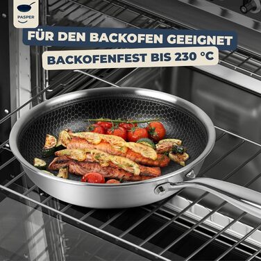 Сковорода Bratpfanne 20 см з нержавіючої сталі з антипригарним керамічним покриттям (індукція, електро, газ, духовка) без PFOA, PTFE та PFAS