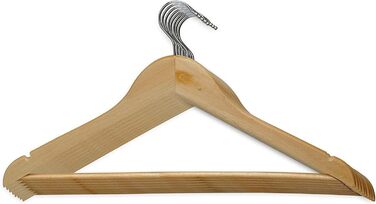 MAUL Wooden Clothes Hangers | Modern wooden hangers in a classic design | Sturdy and robust hangers for jackets, shirts and trousers made of beech wood | Natural | 8-piece set