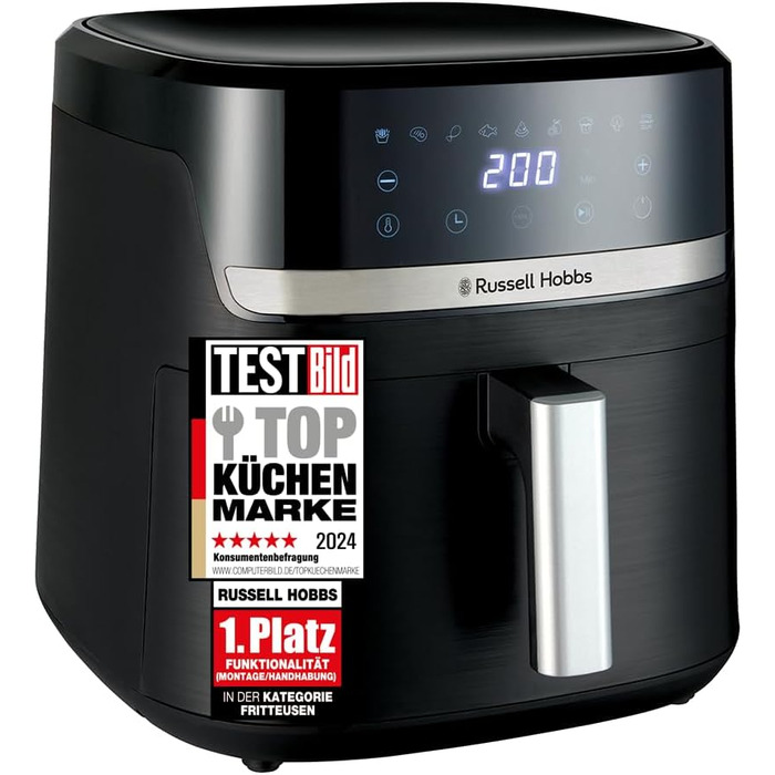 Фритюрниця Russell Hobbs SatisFry XXL 8.3л з Rapid AirFryer: 9 програм, без олії, сенсорний екран, гриль, випічка