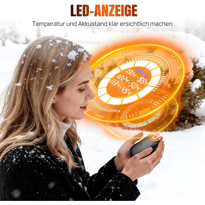 Електричний грієчка для рук, багаторазовий, 6000mAh, 2 шт., 3 режими, швидкий нагрів, до 55°C, портативний, з магнітною зарядкою, подарунок для кемпінгу та активного відпочинку