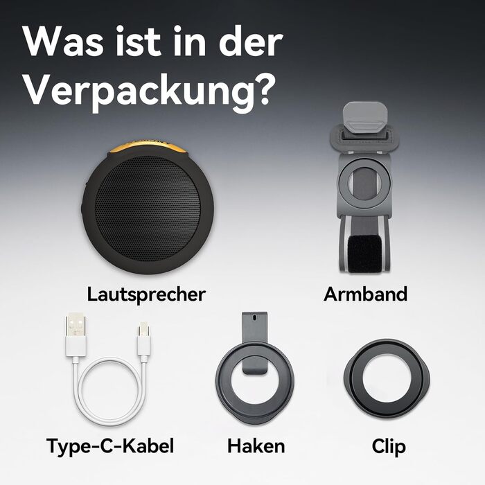 Портативна Bluetooth-колонка ANCwear з мікрофоном, на зап'ясті, білий шум (17 звуків), водонепроникна, для бігу, трекінгу та outdoor спорту, чорна