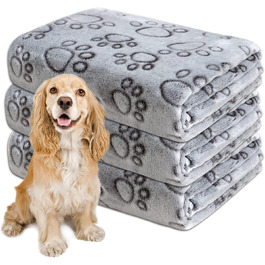 3 шт. м'яка ковдра для собак, котів, 110x80 см та 80x100 см, сіра. Практична, миюча, для дому та подорожей.