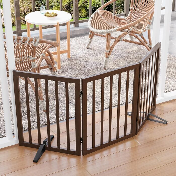 Бамбукове переносне захисне ґратка для собак Semiocthome, 3 секції, 61 см, для дому, біле