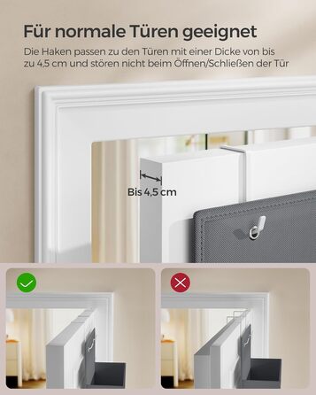 Органайзер для шафи SONGMICS з 4 кишенями, навісна полиця, органайзер для гардеробу, навісне зберігання, органайзер для дверей, спальня, вітальня, 2 x 33,5 x 00 см, RDH04G (2, сірий шифер)