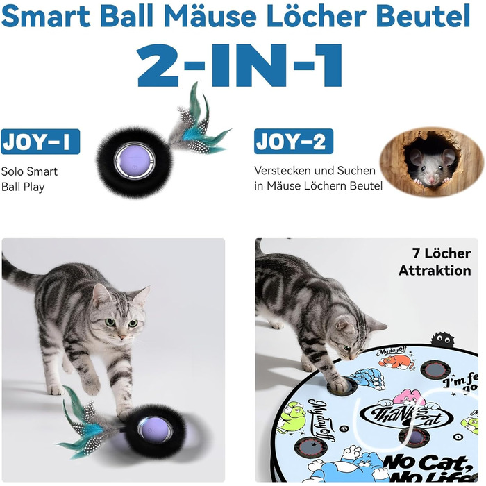 Інтерактивне іграшкове м'ячик для котів з лабіринтом та пір'ям, автоматичне ігровий набір, мисливська іграшка для котів, подарунок для кота