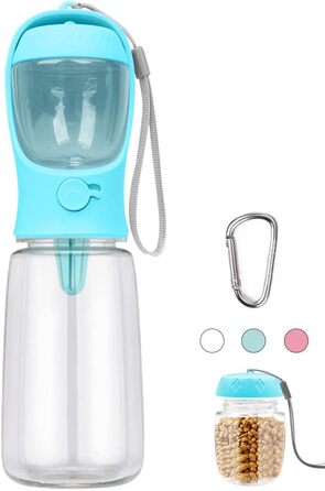 Турбо-фляга для собак: портативна, витокозахисна, 550 мл + 100 мл, BPA-free, для подорожей, біла