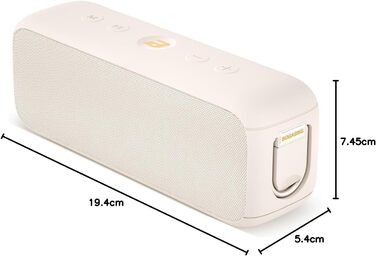 BOGASING G6: Портативна Bluetooth колонка 30W, 35 год, IPX6, USB, TF, AUX, мікрофон - Бежевий