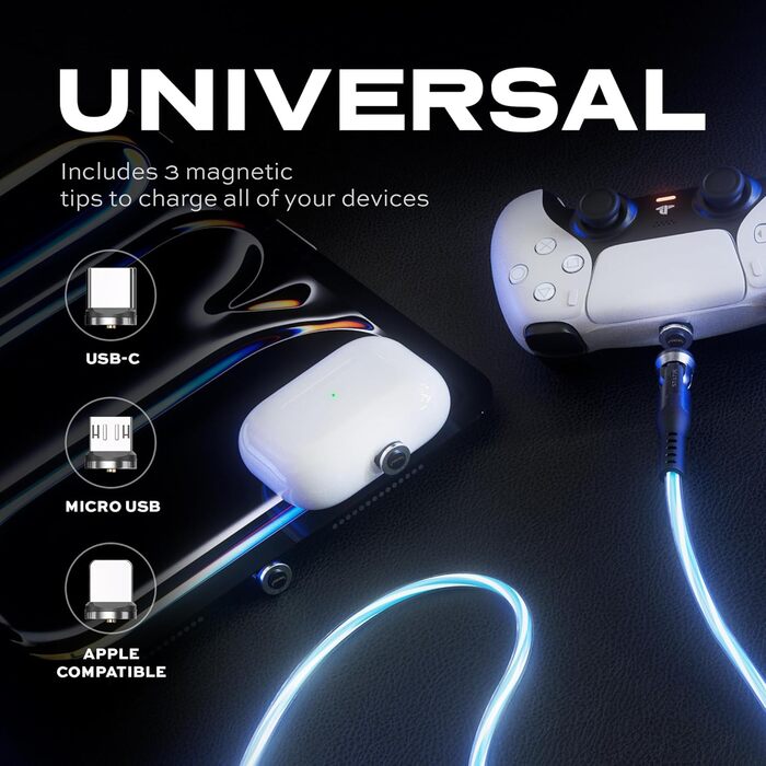 Кабель iProdukt GloBright 360 Pro 2. Gen: LED, магнітний, USB-C, 2м, обертання 90/180/360°