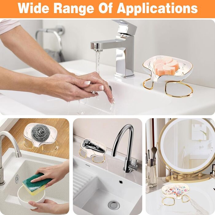 Керамічна мильниця CAUTIOUS з піддоном, біла, вінтажний дизайн