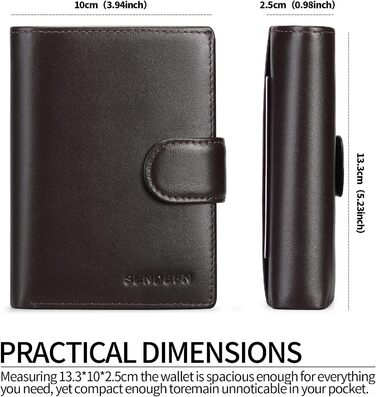 MEN'S WALLETS with RFID Protection, Large Wallet for Men in Portrait Format, Trifold Wallet for Men, Wallet Purse Portmonee with 16 Card Slots & Coin Pocket