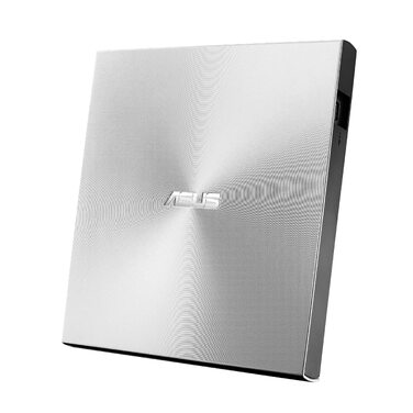 Зовнішній ультратонкий DVD-записувач Asus ZenDrive U9M USB-C/USB-A, сріблястий (для Apple та Windows, з кабелями та ПЗ)
