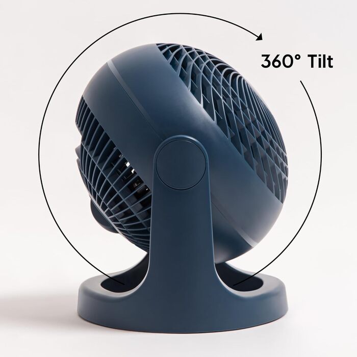 Вентилятор Iris Ohyama Woozoo, 33 м², тихий, настільний, з регулюванням кута, блакитний, Made in Europe