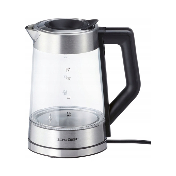 Електричний чайник SilverCrest SWGD 3000 A2, 3000 Вт, 1,7 л, сріблястий/сірий