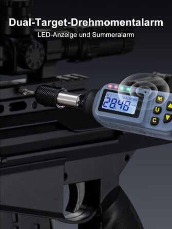 Цифровий динамометричний викрут GROWNEER 2.66-53.1 In-lbs/0.3-6 Nm з LED-дисплеєм та звуковим сигналом, 1/4'' Drive, 27 в 1