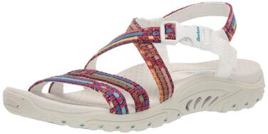 Сандалі жіночі Skechers Reggae Sew Me Boho плетені з ремінцями, білі (37 EU)