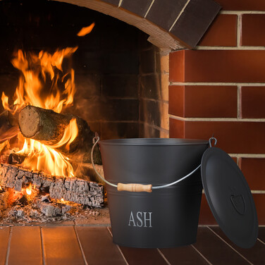 Relaxdays Ash Bucket with Lid, Grey