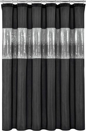 Шторка для душу Lush Decor Night Sky, 183 x 183 см, сірий та білий колір