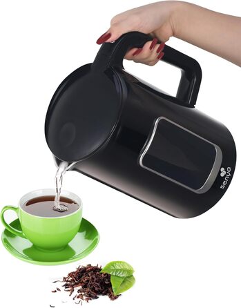 Електричний чайник SENYA, 1.7 л, цифровий дисплей, 5 температурних програм, підтримання тепла, поворотний підставка, чорний колір