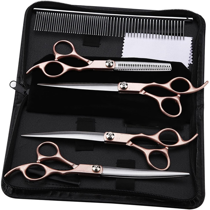 Ножиці для собак Geib - розріджуючі, ліва рука, набір 22 шт. Професійний набір для грумінгу