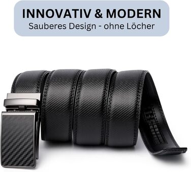 Чоловічий шкіряний ремінь Frentree з автоматичною пряжкою, 35 мм, без отворів, регульований (125 см, обхват талії 91-106 см)