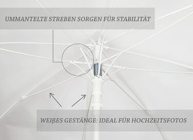 Montagsliebe Transparent Wedding Umbrella - Large 124cm Clear Parasol for Couples