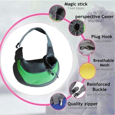 Транспортна сумка-переноска для собак та котів, невелика, зелена, до 4 кг