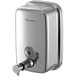 Stainless Steel Wall Mounted Soap Dispenser - 800ml, Hygienic Push Top, Rust-Resistant & Drip-Proof