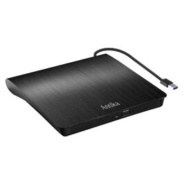 Зовнішній DVD-привід Antika USB 3.0 Type-C, портативний CD/DVD бренер для ноутбука та ПК, підтримка Win11/Win10/MacOS, чорний