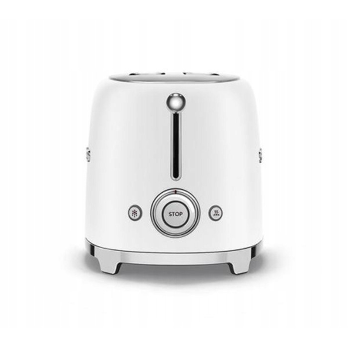Тостер Smeg TSF01WHMEU, матовий білий, на 2 скибки, 950 Вт, з функцією розморожування