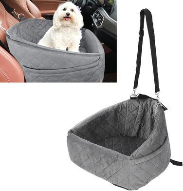 Автокрісло для собак Ejoyous - сіре, для малих та середніх порід, до 15.9 кг, з memory foam