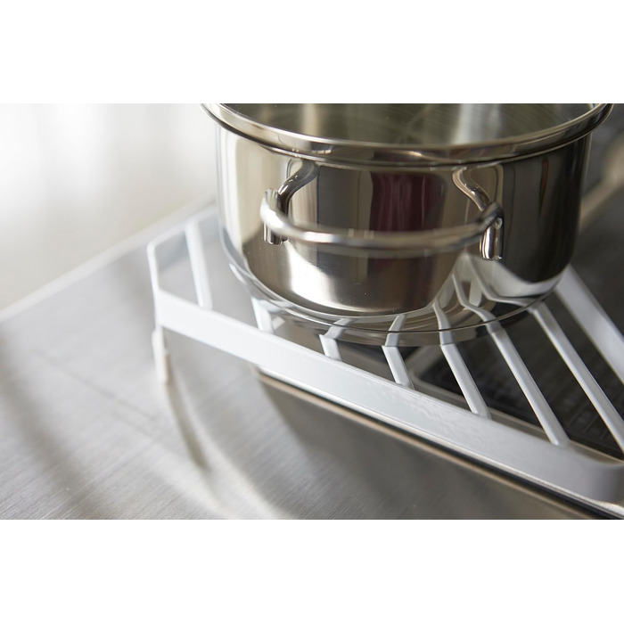 YAMAZAKI 2748 Tower Storage for the Kitchen Area, Minimalist Design, Steel, White, 22 x 22 x 5 cm (LxBxH)