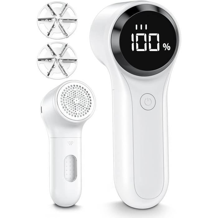 Електричний видалення ворсу з одягу - портативний бездротовий прилад для чищення одягу з LED-дисплеєм (чорний)