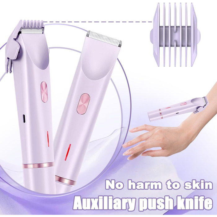 Електричний жіночий триммер для бікіні 2-в-1 Intimrasierer, фіолетовий