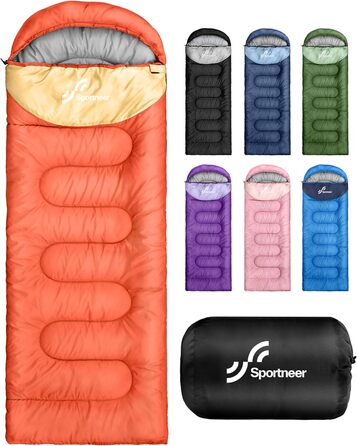 Сплячий мішок Sportneer для кемпінгу: 3-4 сезонний, легкий, компактний, для дорослих