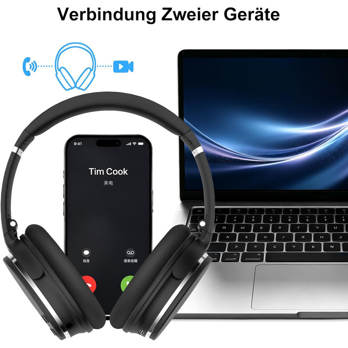Бездротові навушники з активним шумозаглушенням Srhythm NC25, Bluetooth, Hi-Fi звук, глибокий бас, NFC, вбудований мікрофон, чорні