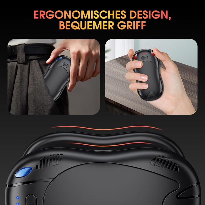 Електричний грілка для рук з акумулятором 10000mAh, 2 шт. в комплекті, 3 режими нагріву, USB, для кемпінгу та активного відпочинку