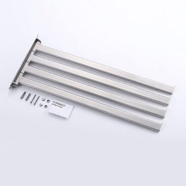 KES Towel Rail Swivel Towel Bar 4 Arms Bathroom Stainless Steel SUS304 Towel Holder 50CM 180° Rotation Brushed, A2104S4L50-2 4 Arms, 50CM Brushed