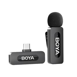 Мікрофон BOYA BY-V10 USB-C: Бездротовий мініатюрний мікрофон з шумозаглушенням для Android, смартфонів, ноутбуків, YouTube, подкастів, Facebook, Vlogging
