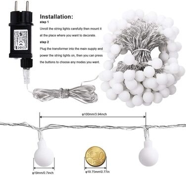 Гірлянда світлодіодна BrizLabs Globe, 10 м, 100 LED, RGB, 8 режимів, для декору приміщень та саду