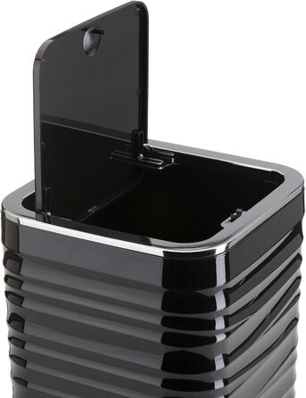 Набір для ванної кімнати HowHomely: щітка для унітазу, сміттєвий бак, дозатор мила, мильниця, чорний/сріблястий