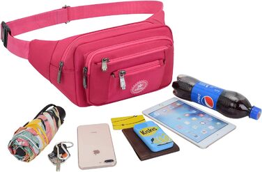 Водонепроникна поясна сумка для чоловіків та жінок, спортивна, для бігу, піших прогулянок, велосипедна, для ножа та туристичного інструменту (Рожевий колір)