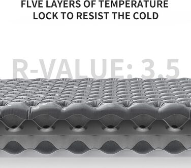 Каремат туристичний Naturehike Thermal 3.5R, самонадувний, 4 сезони, -6°C, з надувною сумкою, військовий зелений, прямокутний, XL/L
