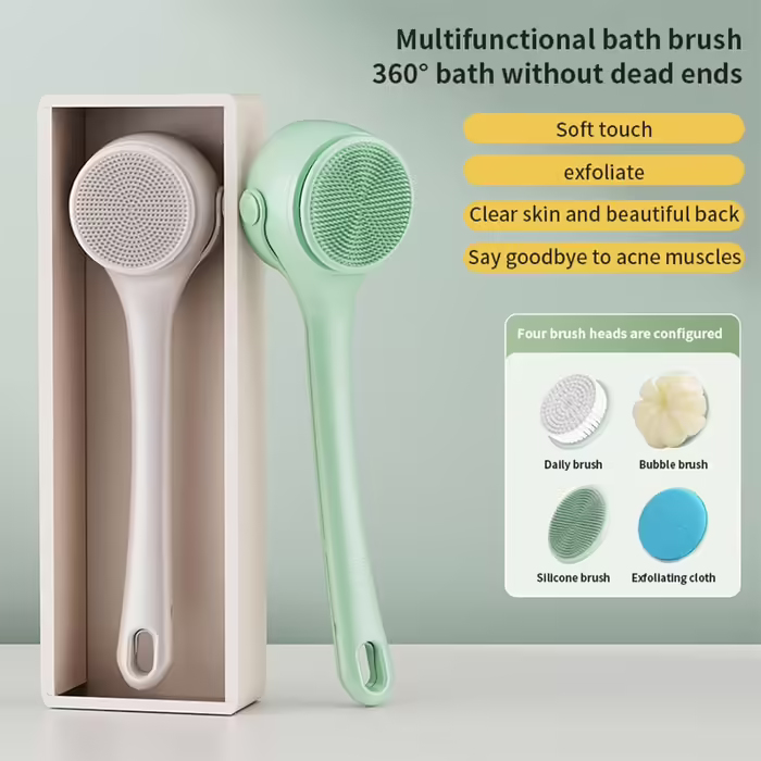 Electric bath brush, multi-brush head, cleaning tool, multifunctional, handheld, household, rechargeable bath brush, toiletries