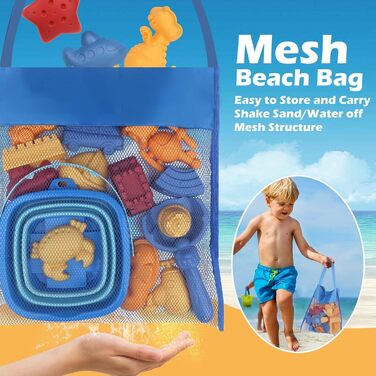 YIMORE Sand Toys for Boys and Girls, 30 Pieces Sandbox Beach Toy Set with Sand Molds, Sand Toys for Ages 2, 3, 4, 5