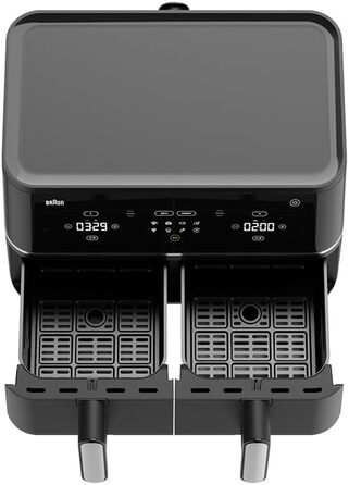 Фритюрниця електрична Braun TwinCook 3 TD3030IBK 10л (8л + 2л) з двома камерами, 8 програм, чорна, без PFAS